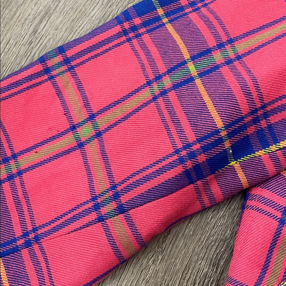 Isaac Mizrahi 90s Vintage Clueless Pink Plaid Wool Jacket Womens Size Medium Y2K - Picture 7 of 13